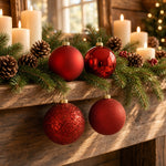 Load image into Gallery viewer, Red --- Ball Ornaments Set --- Assorted Finishes -- Various Sizes by Vickerman®
