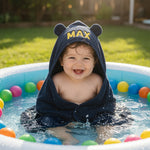 Load image into Gallery viewer, Personalized Hooded Baby Towel with Bear Ears
