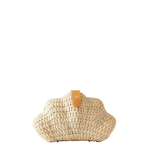 Wicker Shell Clutch -- Natural Color