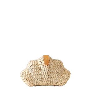 Wicker Shell Clutch -- Natural Color