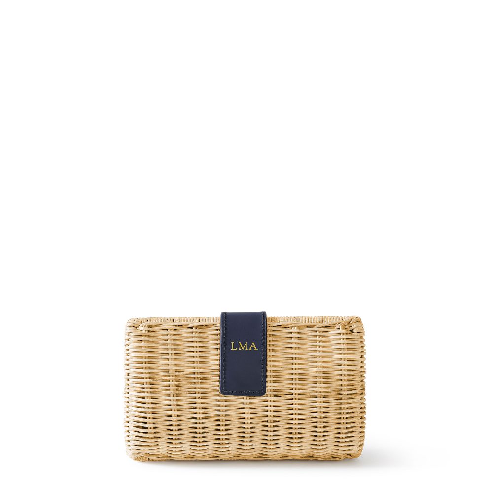 Wicker Clutch - Natural Navy