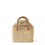 Load image into Gallery viewer, Wicker Bag --- Natural Beaded Handles
