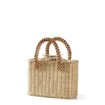 Load image into Gallery viewer, Wicker Bag --- Natural Beaded Handles
