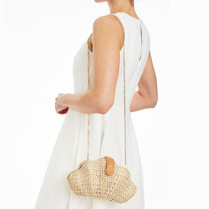 Wicker Shell Clutch -- Natural Color