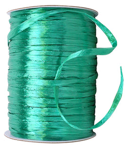 Premium - Pearl Finish Raffia Ribbon --- 1/4in x 100 yards --- Kelly Color