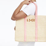 Load image into Gallery viewer, Straw Summer Tote  (Light Pink)
