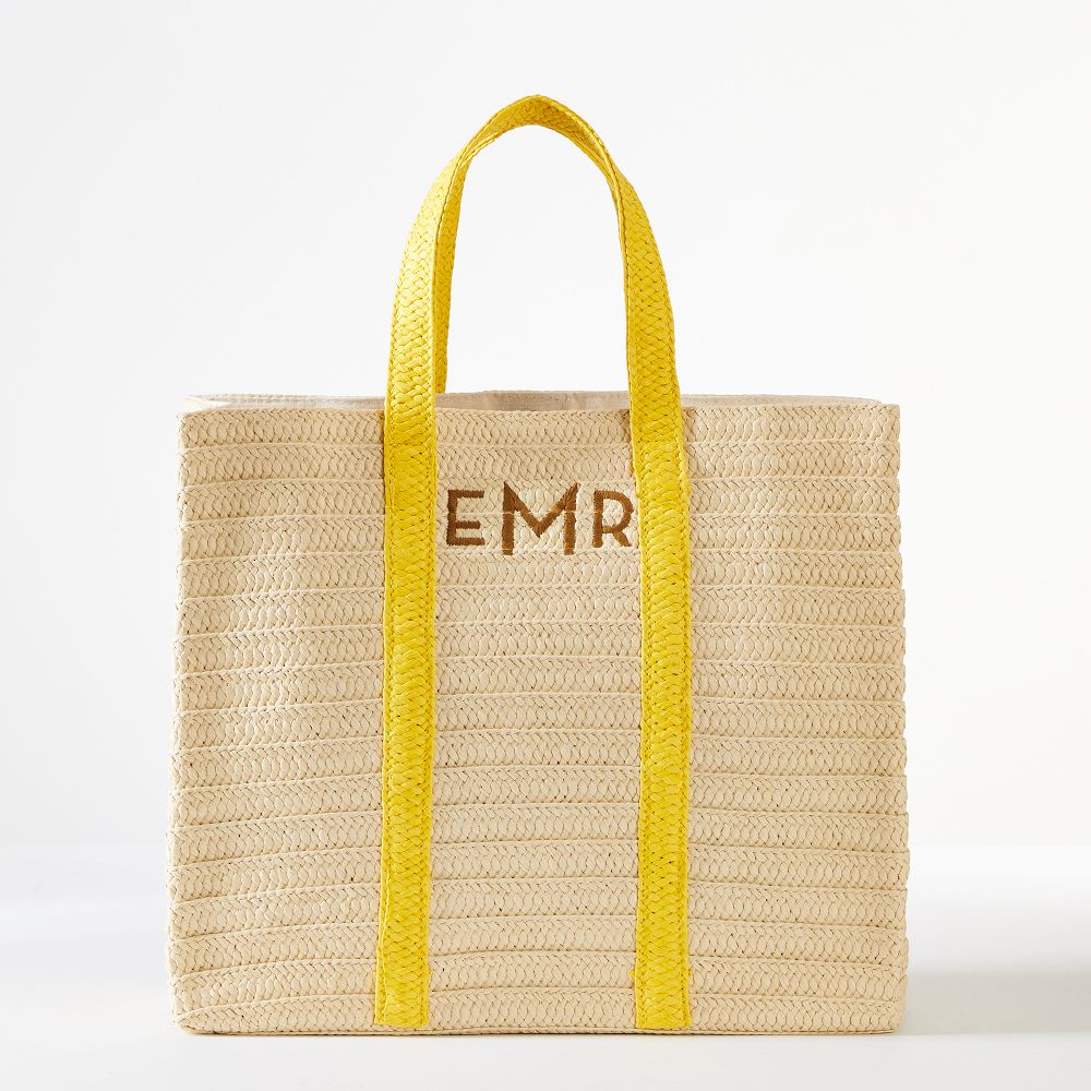 Straw Summer Tote  (Yellow)