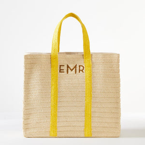 Straw Summer Tote  (Yellow)