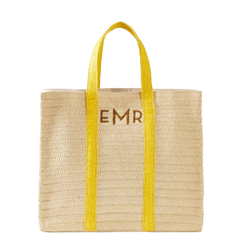 Straw Summer Tote  (Yellow)