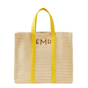 Straw Summer Tote  (Yellow)