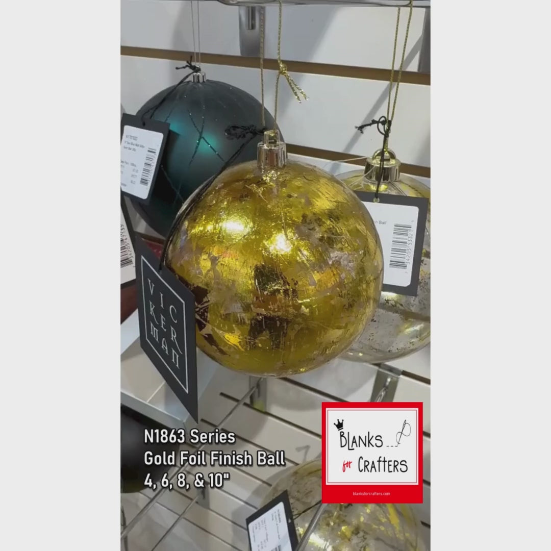 Gold --- Foil Finish Ball Ornament -- Various Sizes by Vickerman®