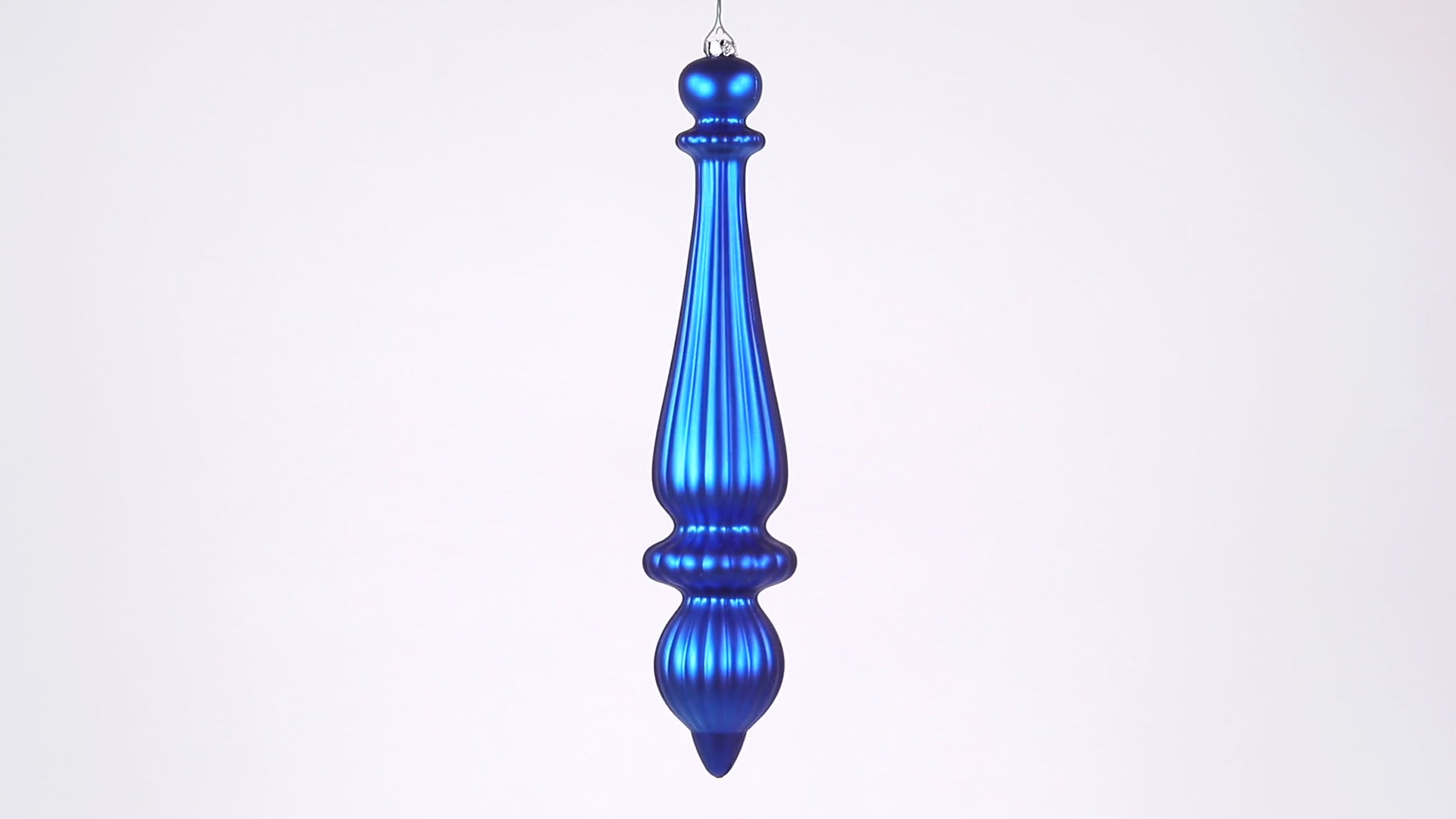 14" -- Blue Matte -- Finial Drop Ornament (Pack of 2) by Vickerman®