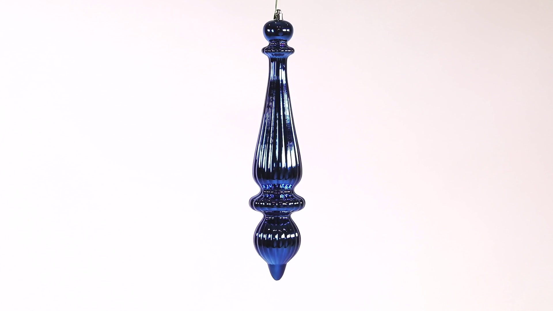 14" -- Midnight Blue Shiny -- Finial Drop Ornament (Pack of 2) by Vickerman®