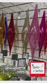 Load and play video in Gallery viewer, 13" -- Rain Drop Mercury Finish Christmas Ornaments — Various Colors — 2 Pack by Vickerman®
