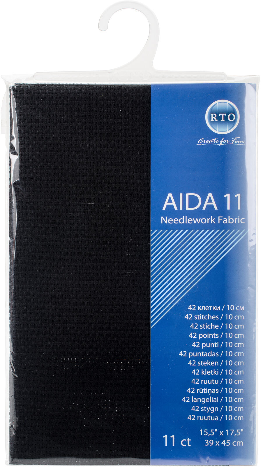 11 Count -- Black Color --- AIDA 11 -- Pre-cut Needlework Fabric --- 15.5in x 17.5in by RTO®