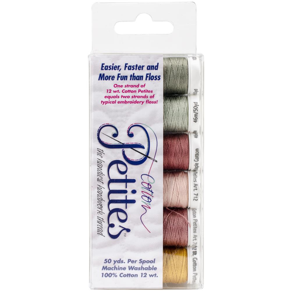 12 Wt. Cotton Petites Thread, (50 yd. Spools, 6/pack), Rosewood Manor Porch Collection by SULKY