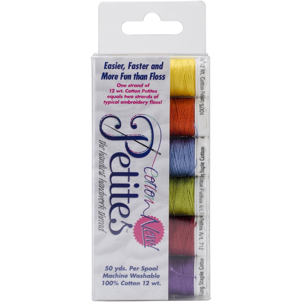 12 Wt. Cotton Petites Thread, (50 yd. Spools, 6/pack), Summer Collection by SULKY