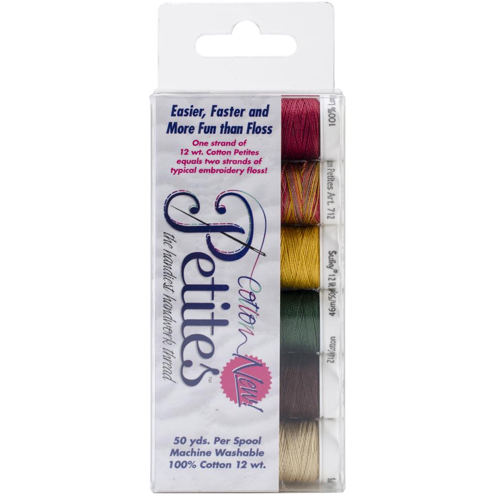 12 Wt. Cotton Petites Thread, (50 yd. Spools, 6/pack), Autumn Collection by SULKY