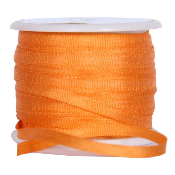 1/16"  Silk Ribbon, 4 Spool Collection (Orange Yellow, Beige, Pastel Peach & Orange), 10 Yards each