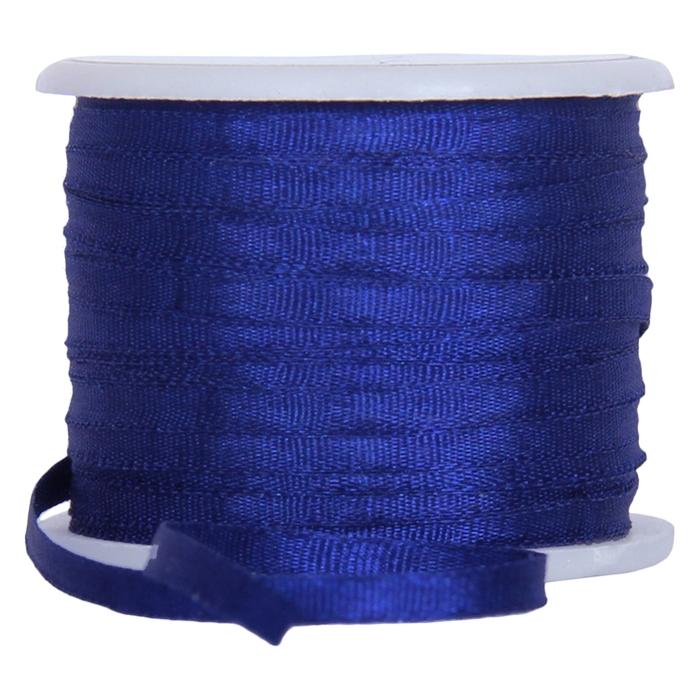 1/16"  Silk Ribbon, 5 Spool Collection (Slate Blue, Medium Blue, Sapphire Blue, Teal Green & Navy), 10 Yards each