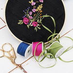 Load image into Gallery viewer, 1/16&quot;  Silk Ribbon, 4 Spool Collection (Red, Pink, Dusty Rose &amp; Mulberry), 10 Yards each
