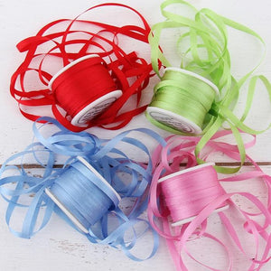 1/8"  Silk Ribbon, 4 Spool Collection (Red, Medium Blue, Dusty Rose & Lime Green), 10 Yards each