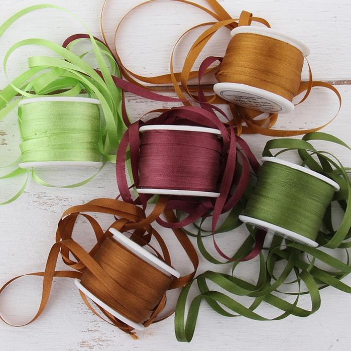 1/8 Silk Ribbon, 5 Spool Collection (Nile Green, Dark Sage, Sage Gree –  Blanks for Crafters