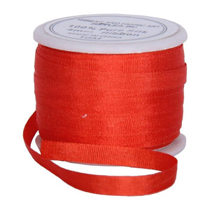 1/8"  Silk Ribbon, 5 Spool Collection (Poppy Red, Sun Gold, Orange, Orange Yellow & Auburn), 10 Yards each