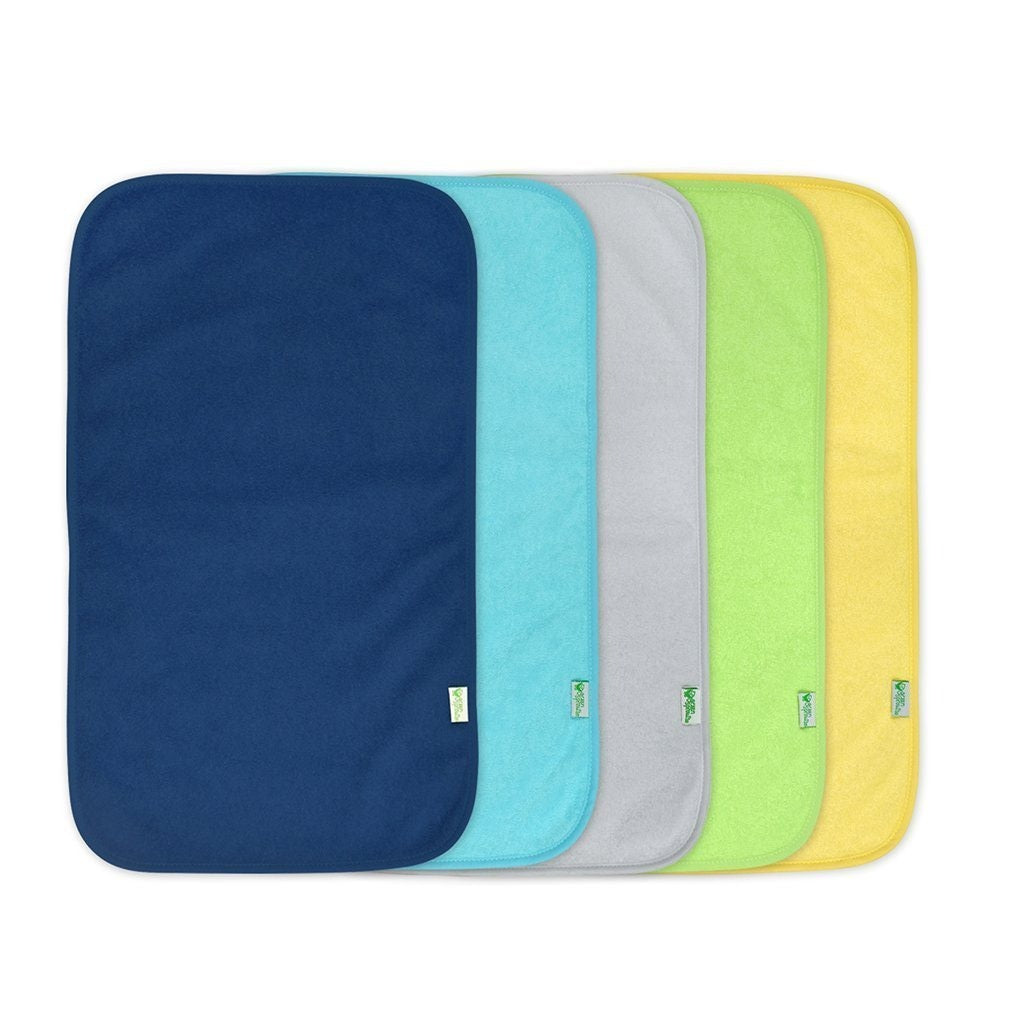 Embroidery Blanks, Stay - Dry Burp pads (5 packs), Blue-Gray-Green Colors by Green Sprouts