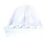 Load image into Gallery viewer, Sublimation Baby Beanie Hat with Ruffle Trim (White), 65% Polyester / 35% Cotton
