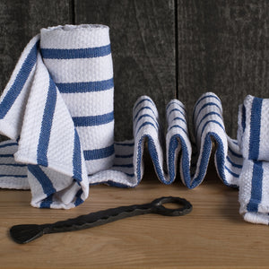 (White / Royal Blue) Basketweave Dishtowels by Now Designs®