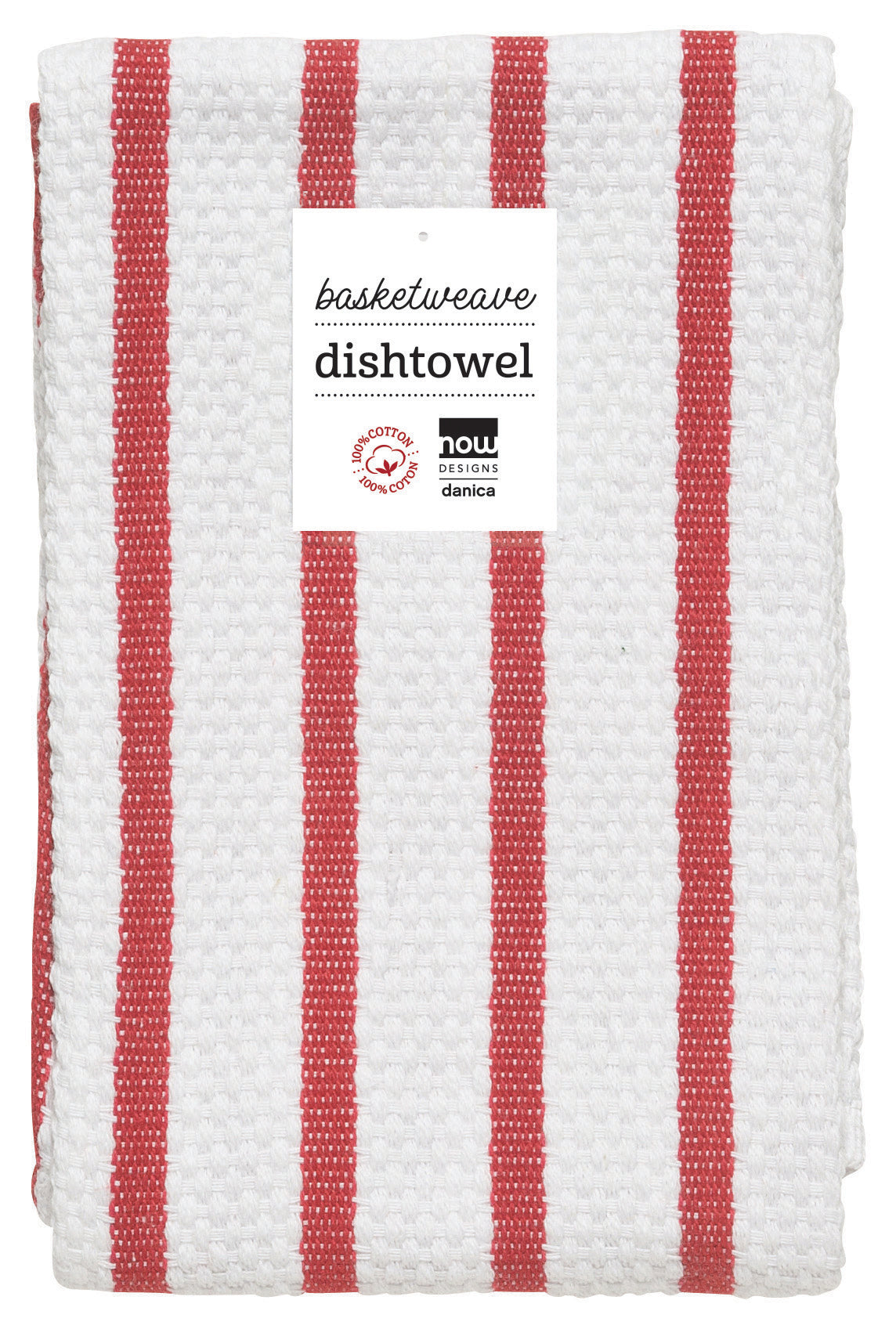 (White / Red) Basketweave Dishtowels by Now Designs®
