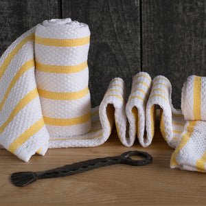 (White / Lemon Yellow) Basketweave Dishtowels by Now Designs®