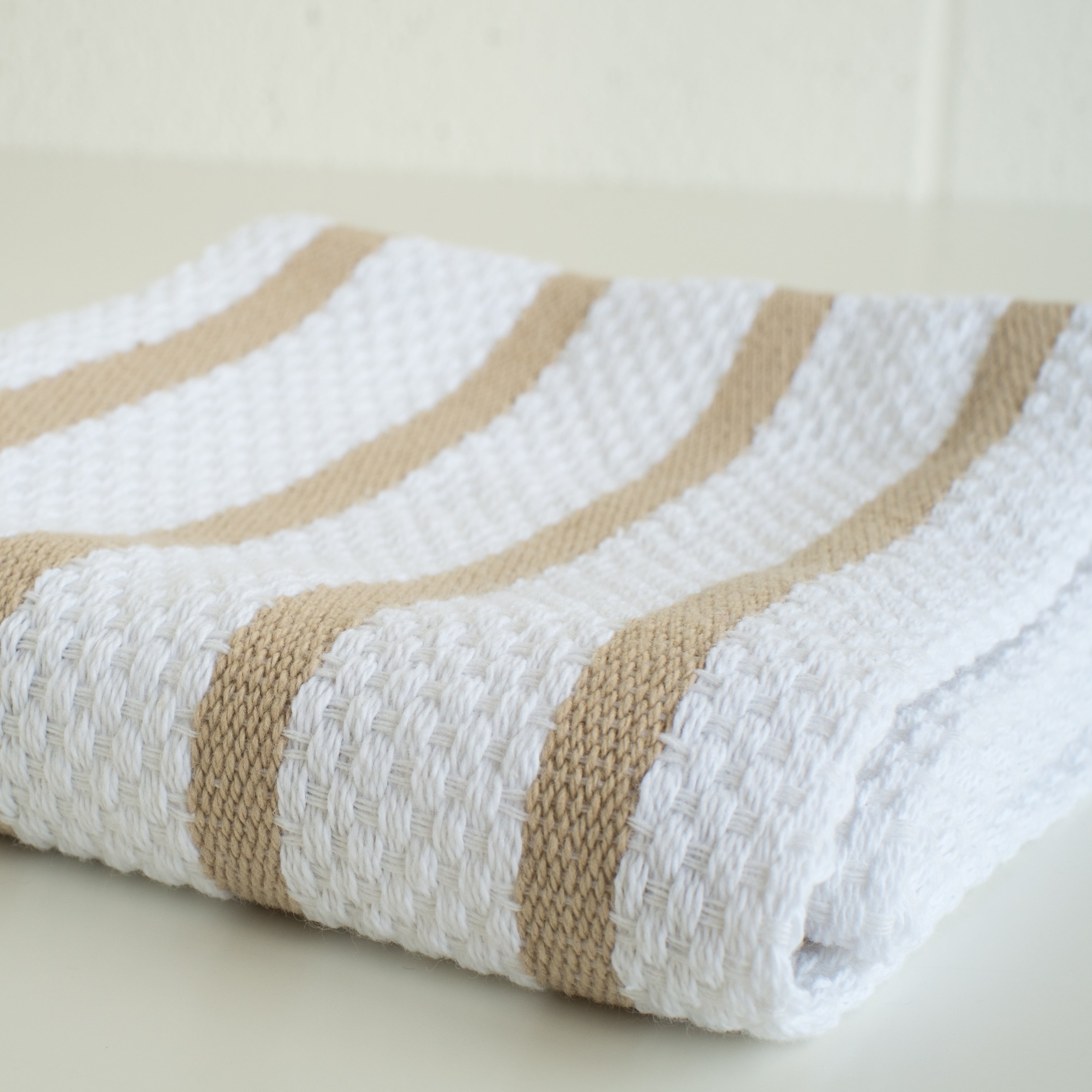 (White / Sandstone) Basketweave Dishtowels by Now Designs®