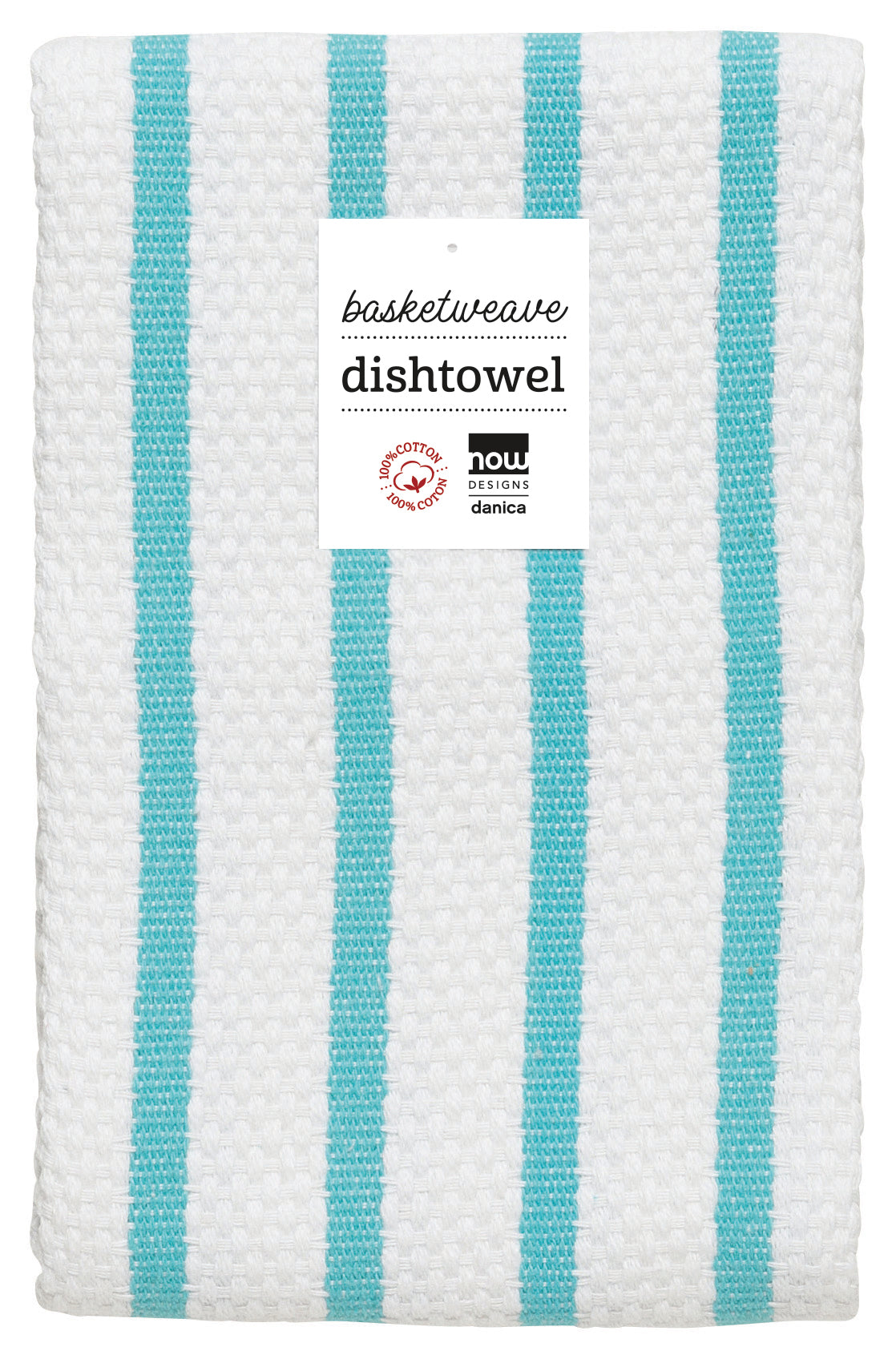 (White / Bali Blue) Basketweave Dishtowels by Now Designs®