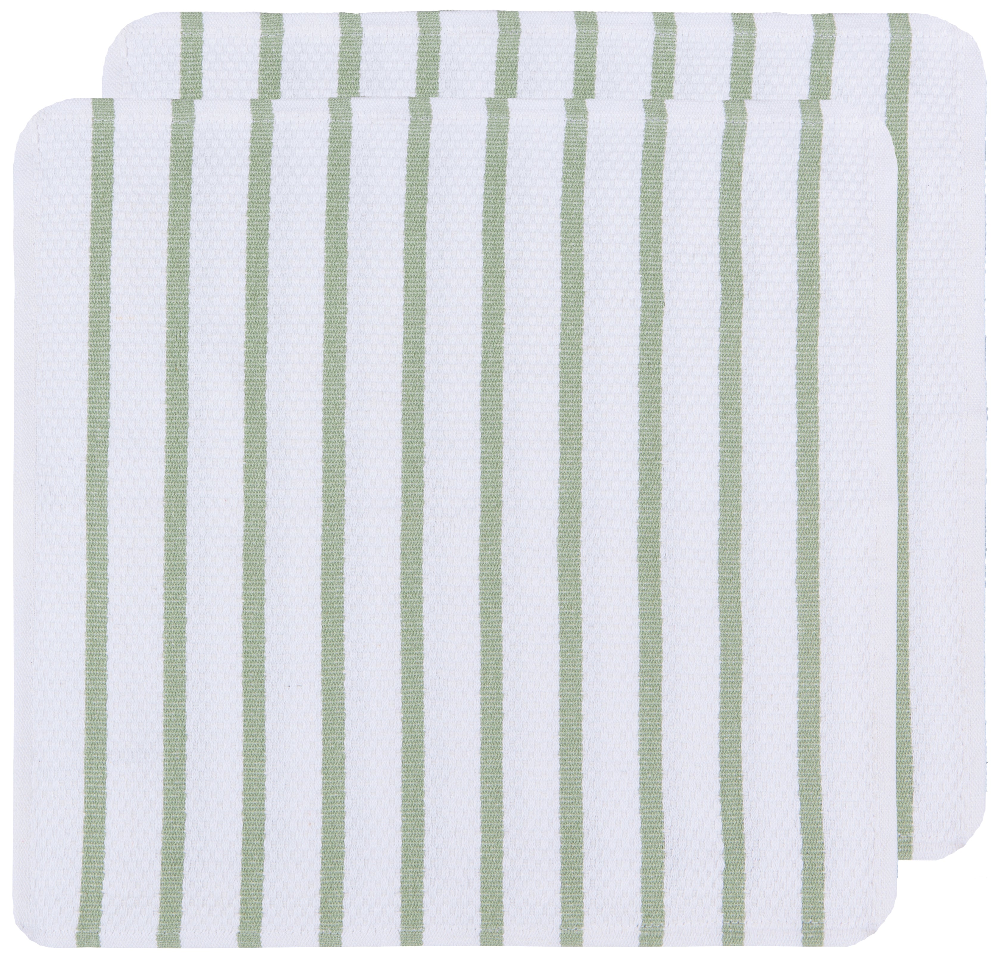 (White / Sage Green) -- Basketweave Dishcloths, Set of 2  by Now Designs®