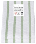 Load image into Gallery viewer, (White / Sage Green) -- Basketweave Dishcloths, Set of 2  by Now Designs®
