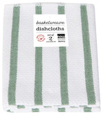 Load image into Gallery viewer, (White / Elm Green) - Basketweave Dishcloths, Set of 2  by Now Designs®
