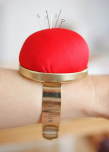Pin Cushions  with Gilt Bracelet, Various Colors by BOHIN