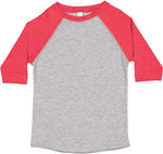 Load image into Gallery viewer, Toddler (Unisex) Raglan Baseball T-Shirt  (Vintage Heather / Vintage Red)
