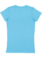 Load image into Gallery viewer, Ladies (Junior) Fitted - Crew Neck -- Fine Jersey T-shirt -- 100% Cotton -- Aqua Color
