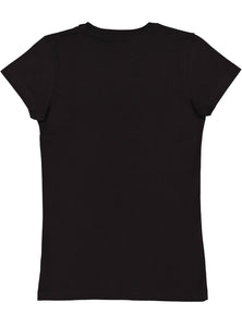 Ladies (Junior) Fitted - Crew Neck -- Fine Jersey T-shirt -- 100% Cotton -- Black Color