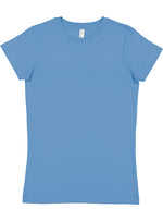 Load image into Gallery viewer, Ladies (Junior) Fitted - Crew Neck -- Fine Jersey T-shirt -- 100% Cotton -- Carolina Blue Color
