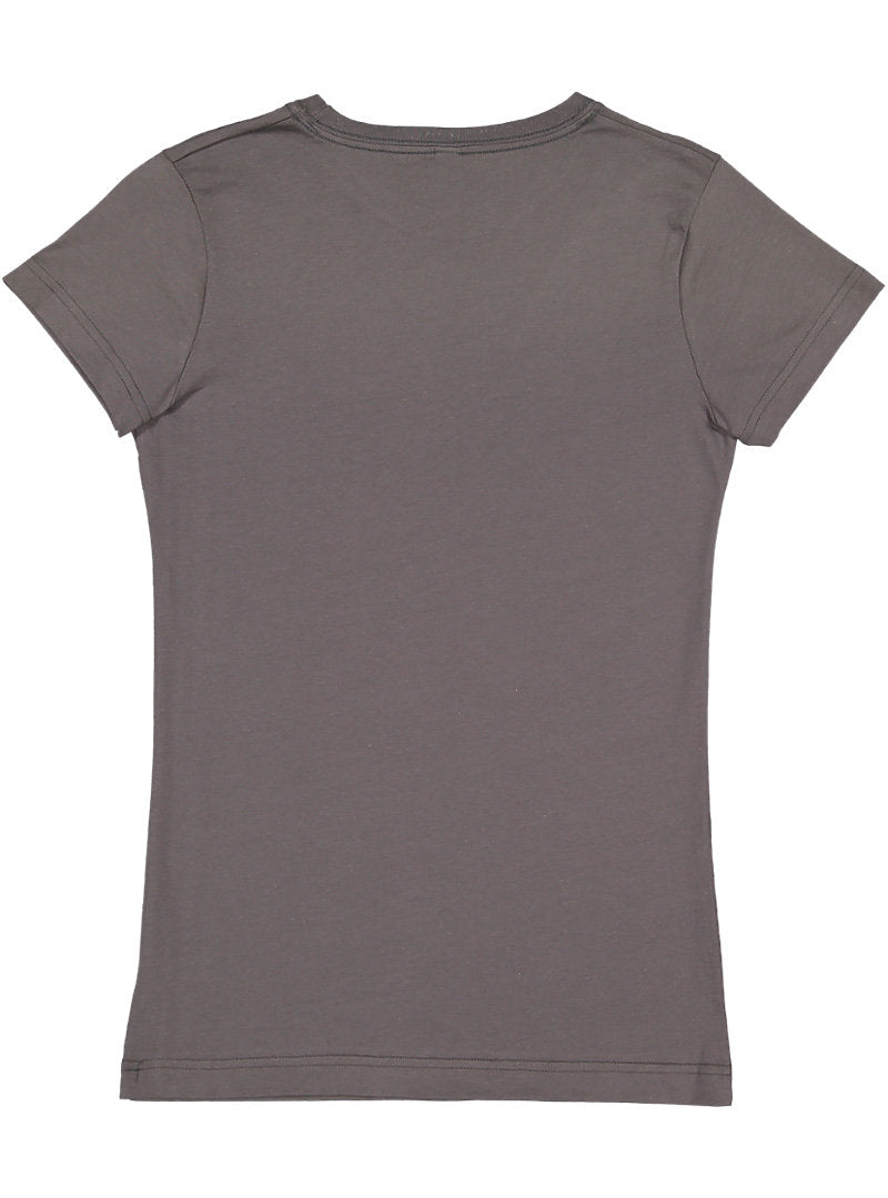 Ladies (Junior) Fitted - Crew Neck -- Fine Jersey T-shirt -- 100% Cotton -- Charcoal Color