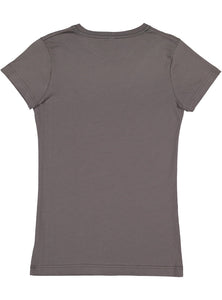 Ladies (Junior) Fitted - Crew Neck -- Fine Jersey T-shirt -- 100% Cotton -- Charcoal Color