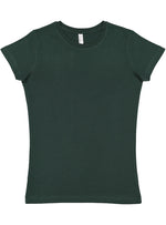 Load image into Gallery viewer, Ladies (Junior) Fitted - Crew Neck -- Fine Jersey T-shirt -- 100% Cotton -- Forest Green Color

