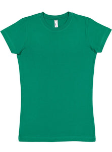 Ladies (Junior) Fitted - Crew Neck -- Fine Jersey T-shirt -- 100% Cotton -- Kelly Color