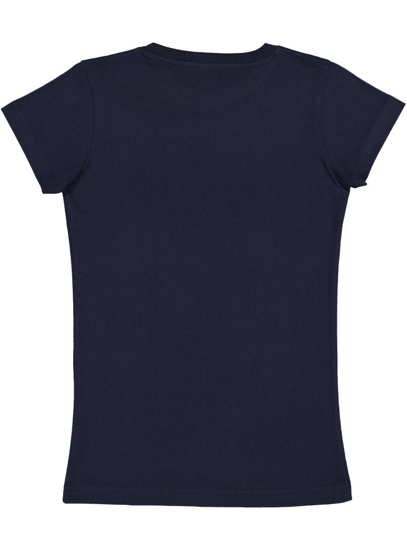 Ladies (Junior) Fitted - Crew Neck -- Fine Jersey T-shirt -- 100% Cotton -- Navy Color