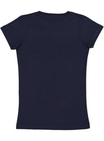 Load image into Gallery viewer, Ladies (Junior) Fitted - Crew Neck -- Fine Jersey T-shirt -- 100% Cotton -- Navy Color
