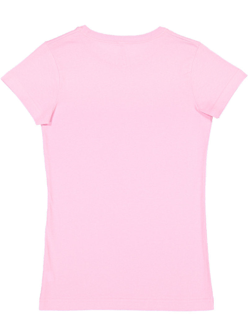 Ladies (Junior) Fitted - Crew Neck -- Fine Jersey T-shirt -- 100% Cotton -- Pink Color